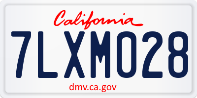 CA license plate 7LXM028