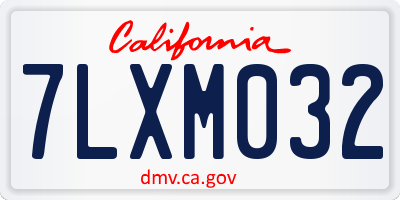 CA license plate 7LXM032
