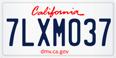 CA license plate 7LXM037