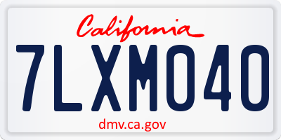 CA license plate 7LXM040