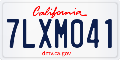 CA license plate 7LXM041