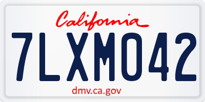 CA license plate 7LXM042