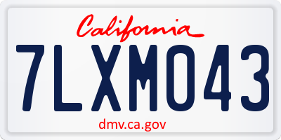 CA license plate 7LXM043