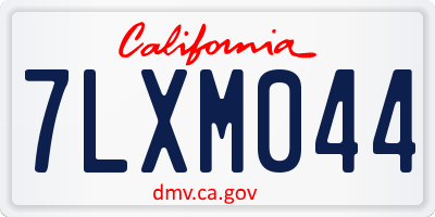 CA license plate 7LXM044