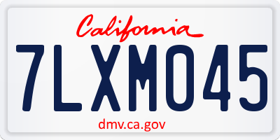 CA license plate 7LXM045