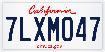 CA license plate 7LXM047