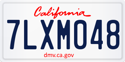 CA license plate 7LXM048