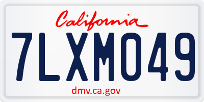 CA license plate 7LXM049