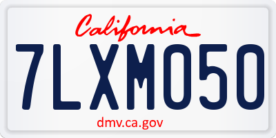 CA license plate 7LXM050