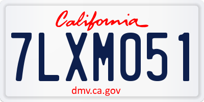 CA license plate 7LXM051