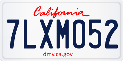 CA license plate 7LXM052