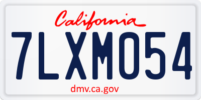 CA license plate 7LXM054