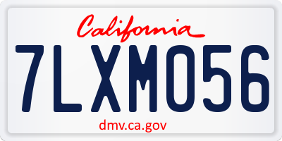 CA license plate 7LXM056