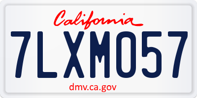 CA license plate 7LXM057