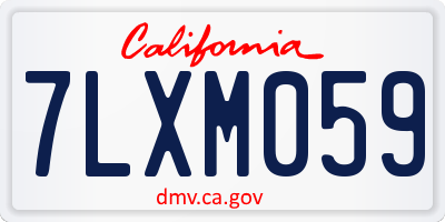 CA license plate 7LXM059