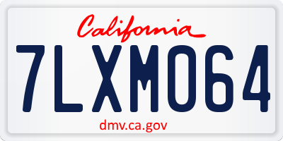 CA license plate 7LXM064