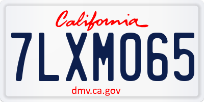 CA license plate 7LXM065