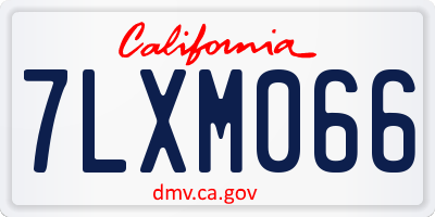 CA license plate 7LXM066
