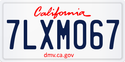 CA license plate 7LXM067