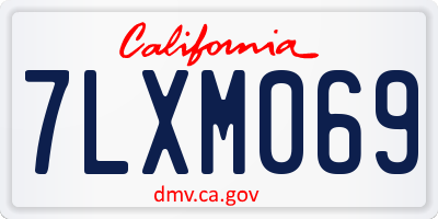 CA license plate 7LXM069
