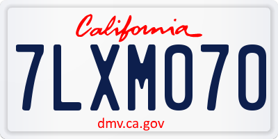 CA license plate 7LXM070