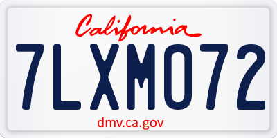CA license plate 7LXM072