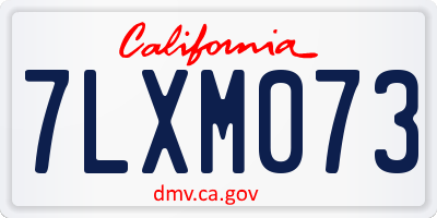 CA license plate 7LXM073