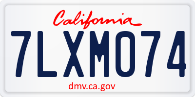 CA license plate 7LXM074