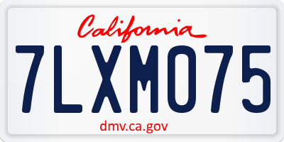 CA license plate 7LXM075