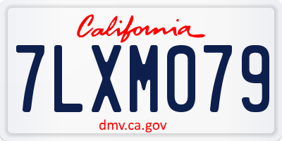 CA license plate 7LXM079