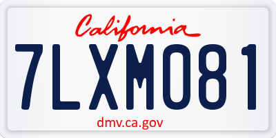 CA license plate 7LXM081
