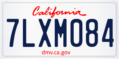 CA license plate 7LXM084
