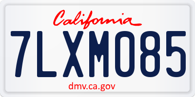 CA license plate 7LXM085