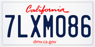 CA license plate 7LXM086