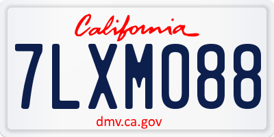 CA license plate 7LXM088