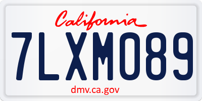 CA license plate 7LXM089