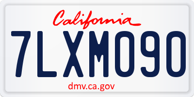 CA license plate 7LXM090