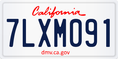 CA license plate 7LXM091