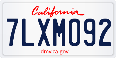 CA license plate 7LXM092