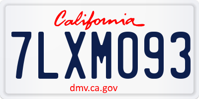 CA license plate 7LXM093