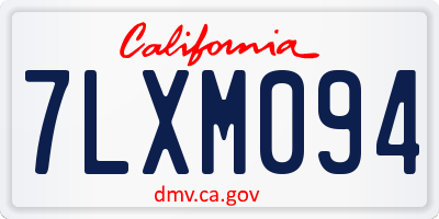 CA license plate 7LXM094