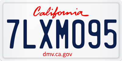 CA license plate 7LXM095