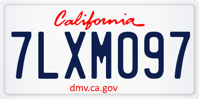 CA license plate 7LXM097