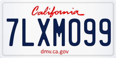CA license plate 7LXM099