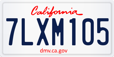 CA license plate 7LXM105