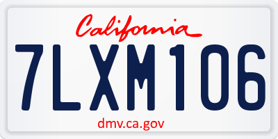 CA license plate 7LXM106