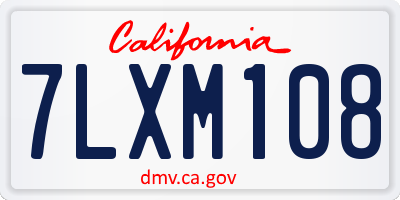 CA license plate 7LXM108