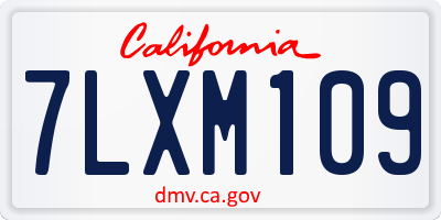 CA license plate 7LXM109