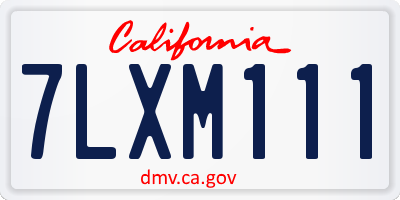 CA license plate 7LXM111