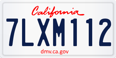 CA license plate 7LXM112